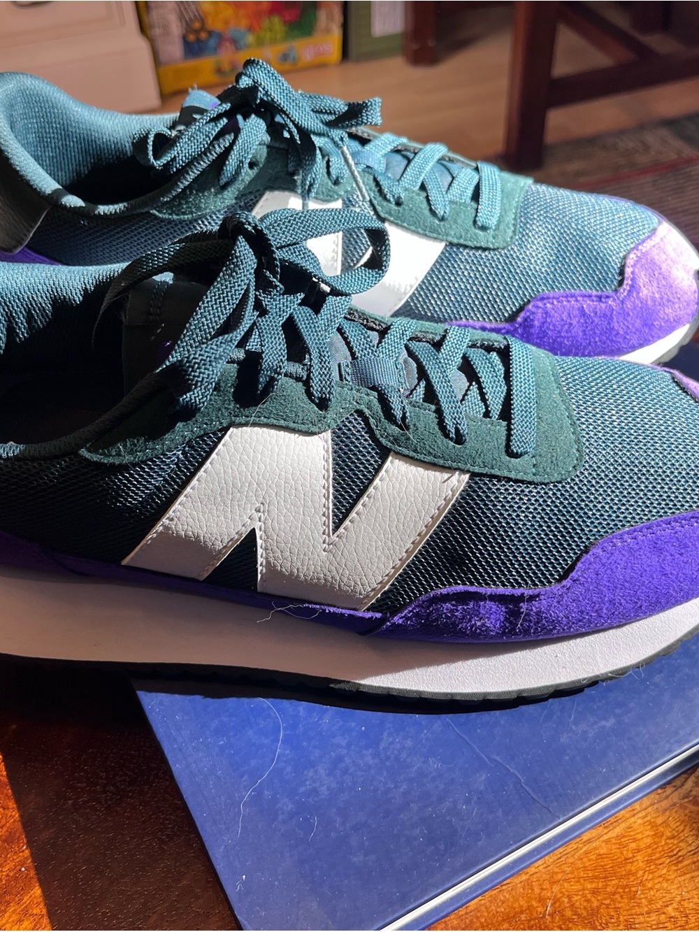 New Balance Teal, Purple & White Retro-Style Runners - Picture 2 of 2